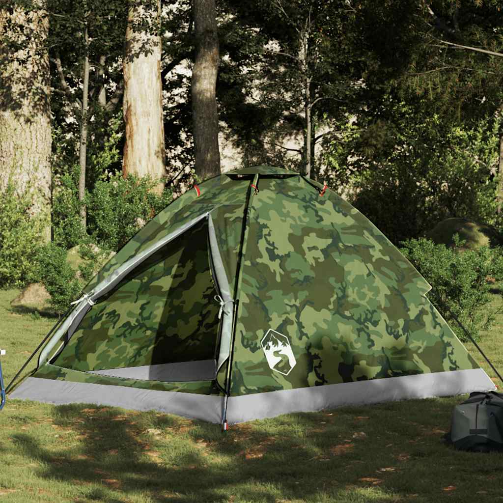 vidaXL Tienda de campaña iglú para 2 personas impermeable camuflaje