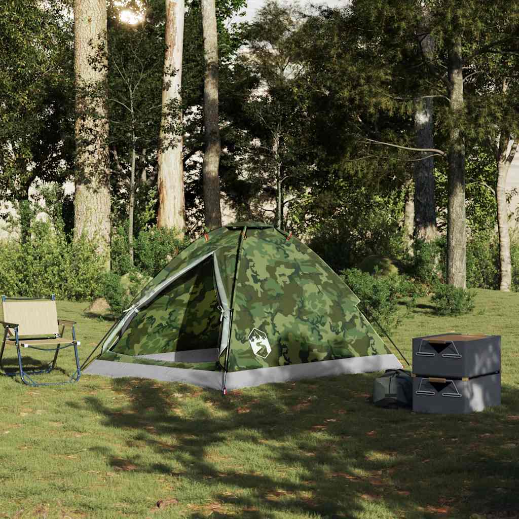 vidaXL Tienda de campaña iglú para 2 personas impermeable camuflaje - Image 3