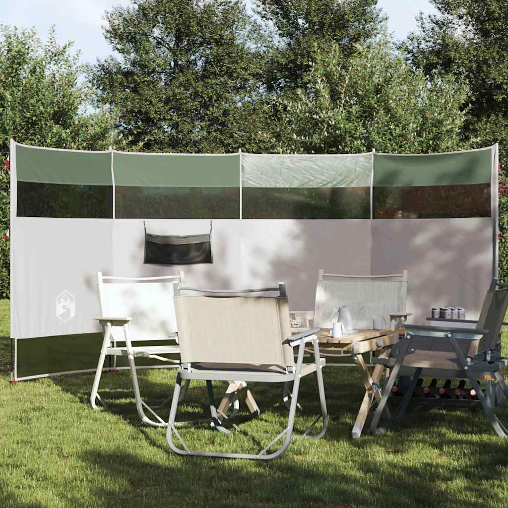 vidaXL Cortaviento de camping impermeable verde 366x152x152 cm