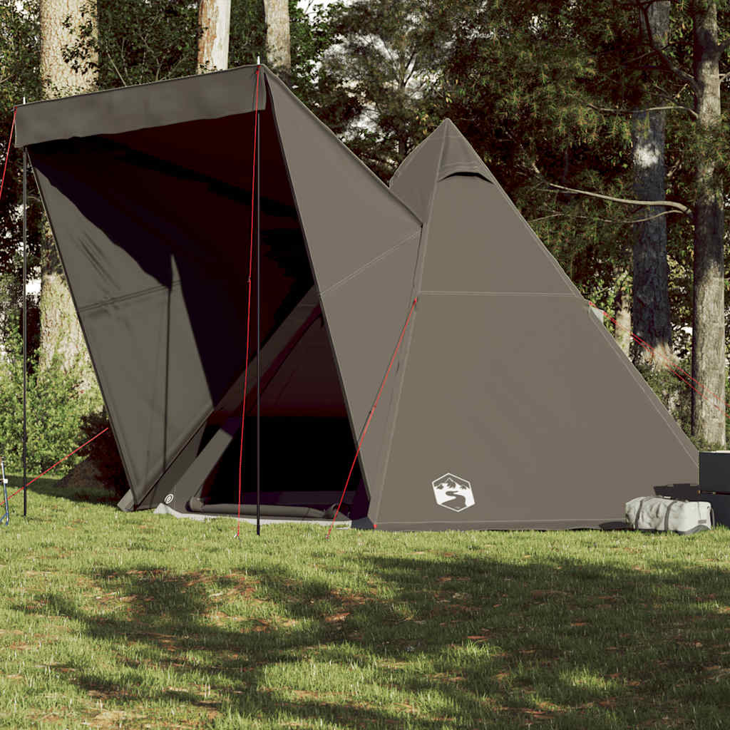 vidaXL Tienda de campaña familiar tipi 6 personas impermeable marrón