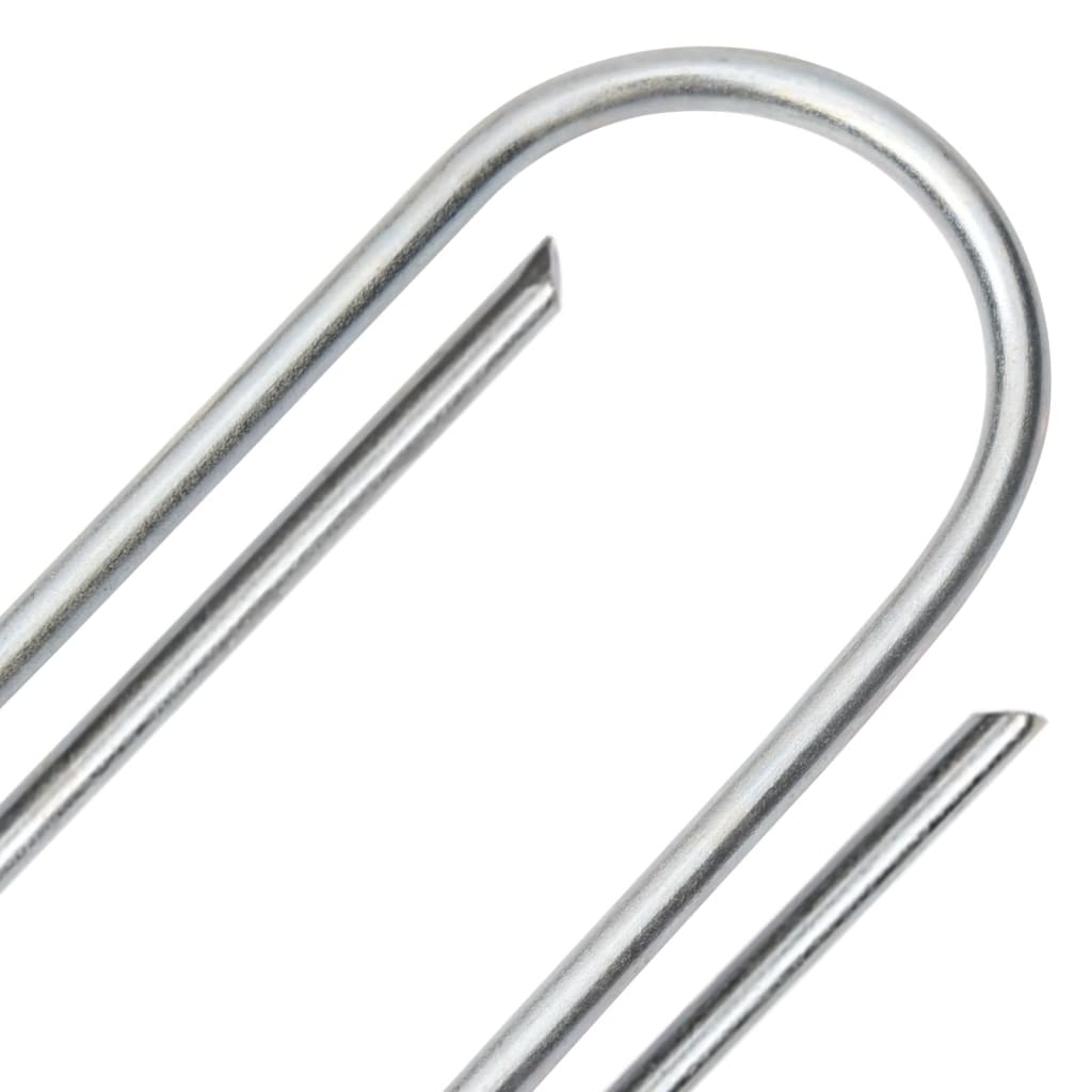 vidaXL Clavijas de tierra forma U 50 uds acero galvanizado 15x3,5 cm - Image 4
