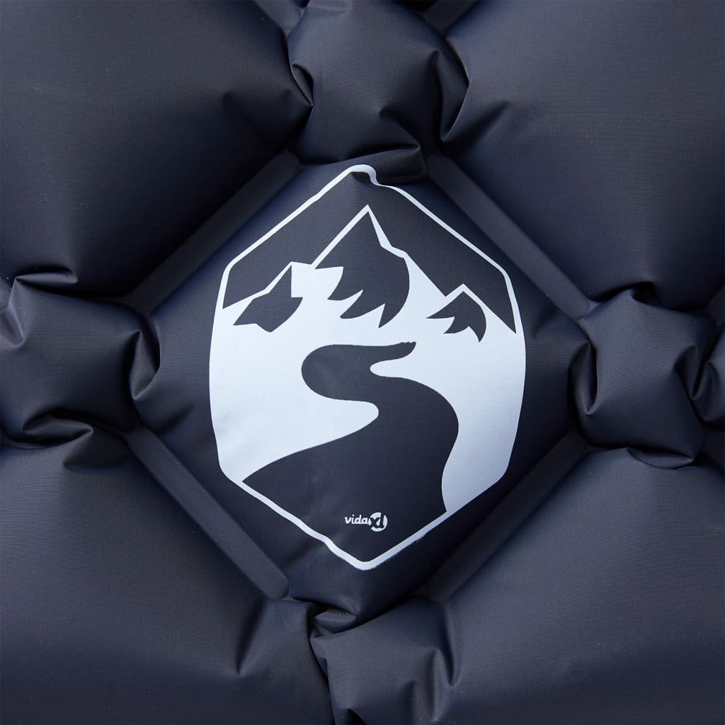 vidaXL Colchón de camping inflable con almohada 1 persona gris - Image 3