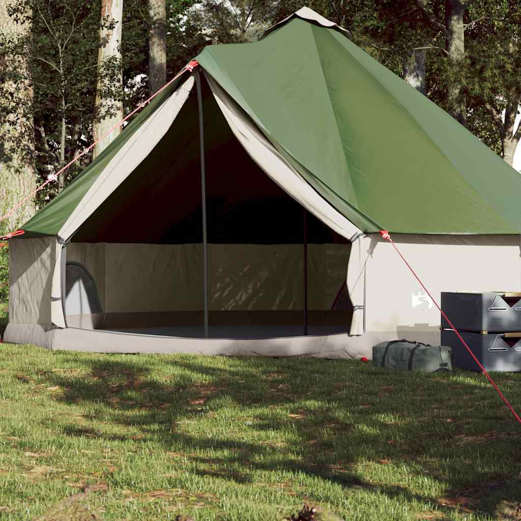 vidaXL Tienda de campaña familiar tipi 8 personas impermeable verde