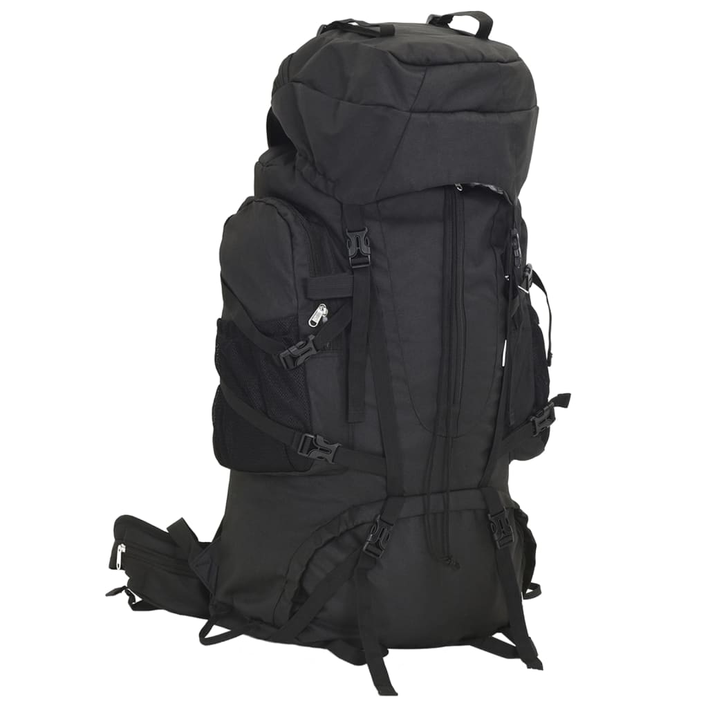 vidaXL Mochila de senderismo tela oxford negro 80 l