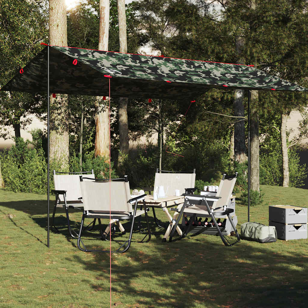 vidaXL Lona de camping impermeable camuflaje 406x306 cm