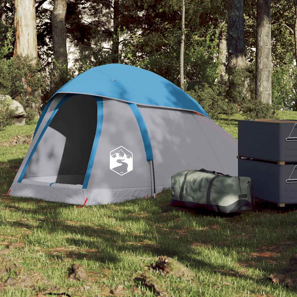 vidaXL Tienda de campaña iglú para 1 persona impermeable azul
