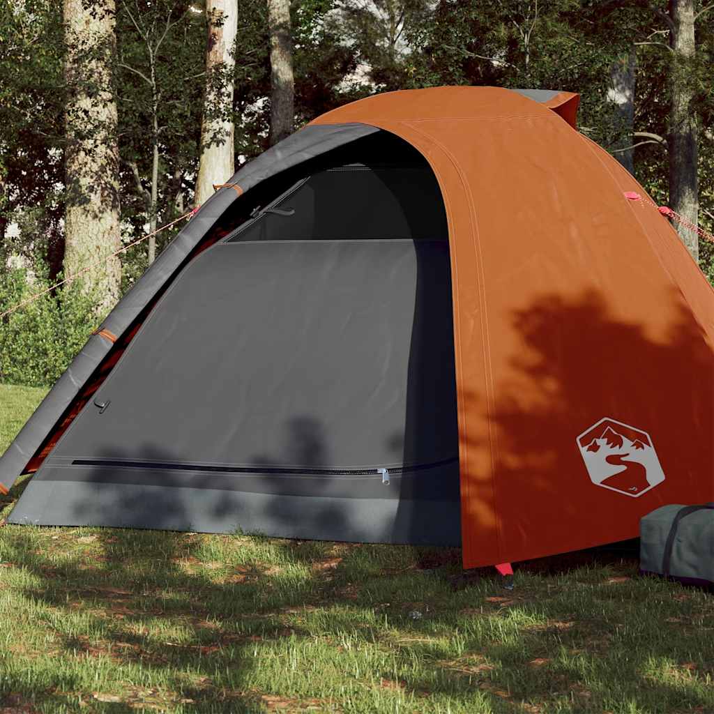 vidaXL Tienda de campaña iglú para 4 personas impermeable gris naranja