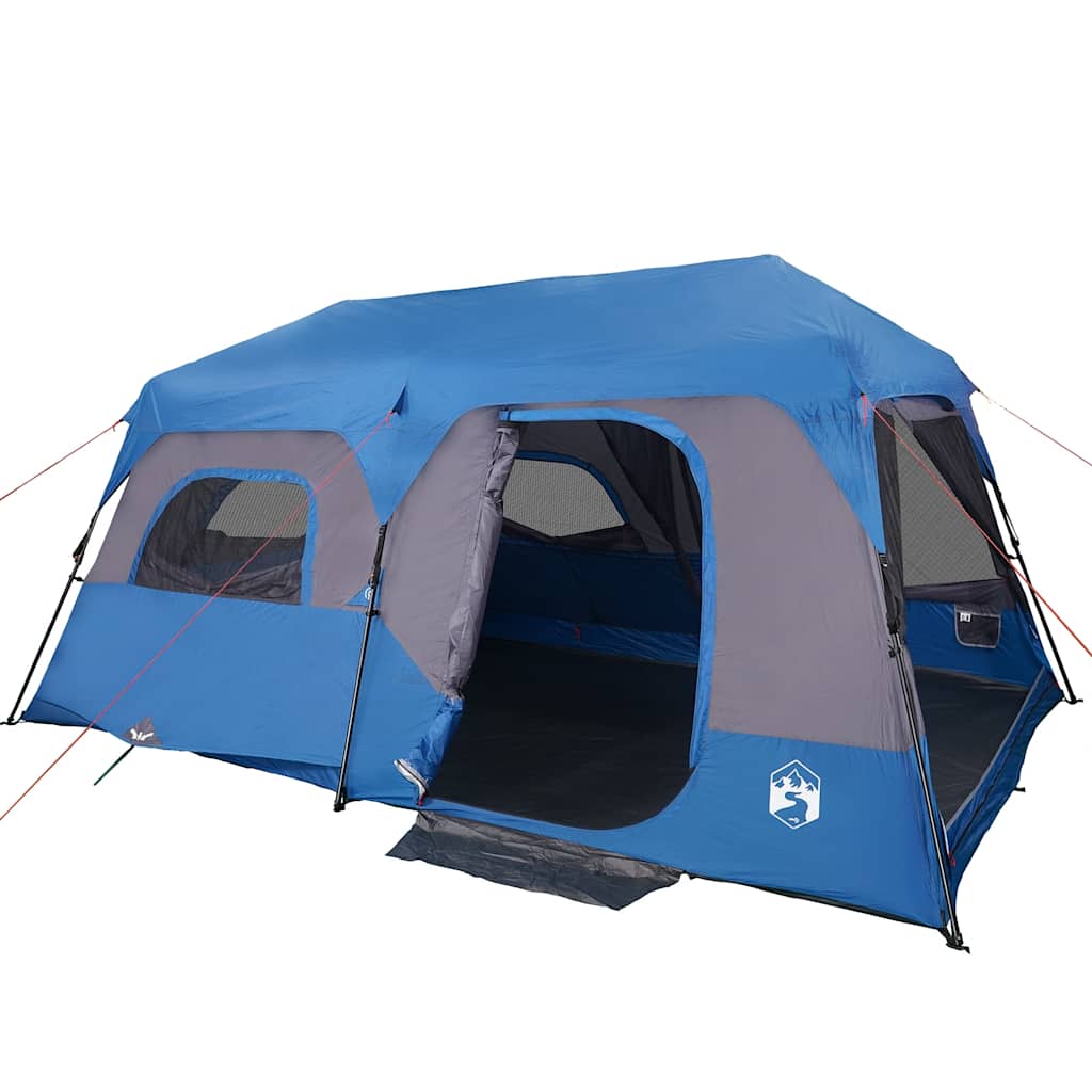 vidaXL Tienda familiar 9 personas impermeable apertura rápida azul - Image 3
