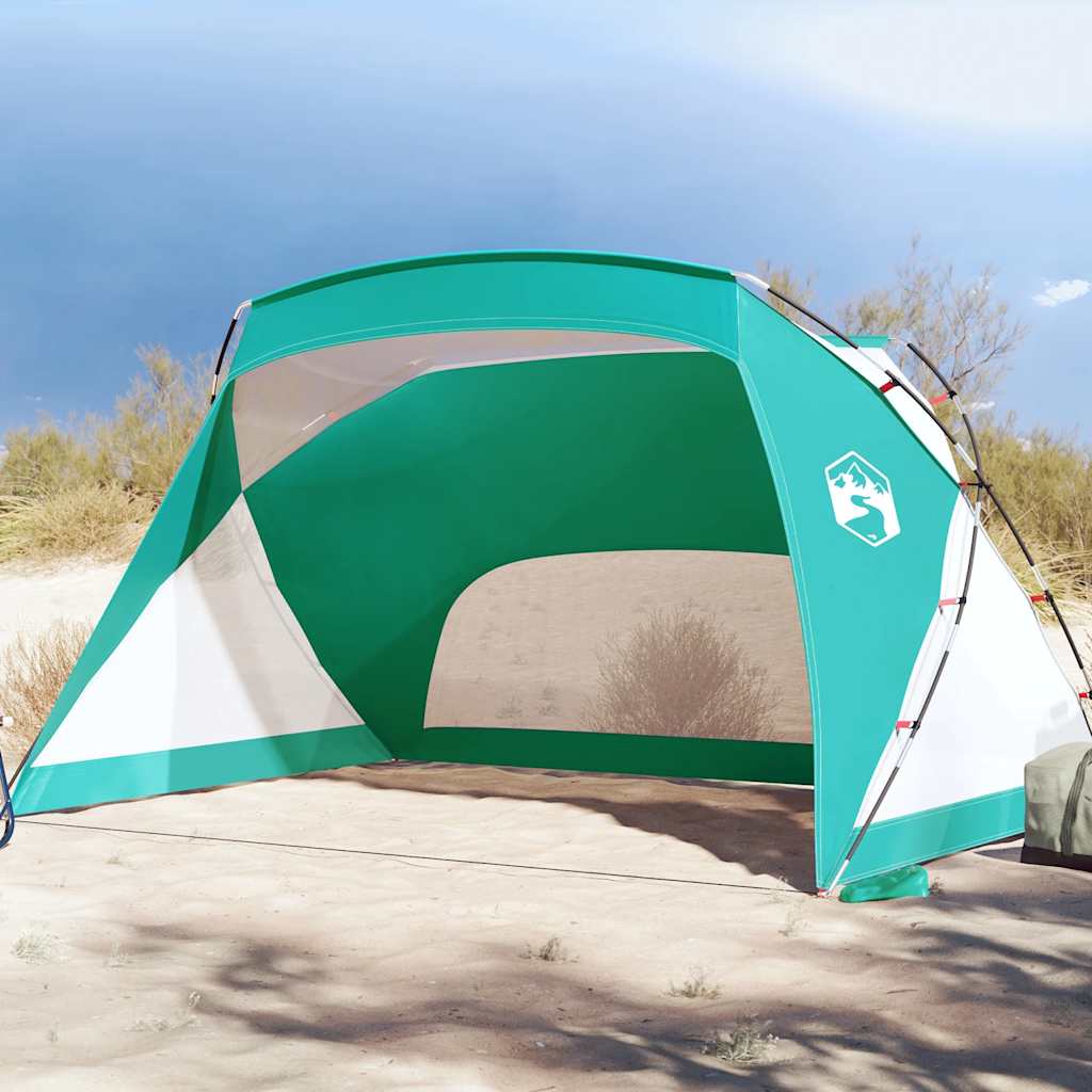 vidaXL Tienda de playa 185T poliéster verde agua 274x178x170/148 cm