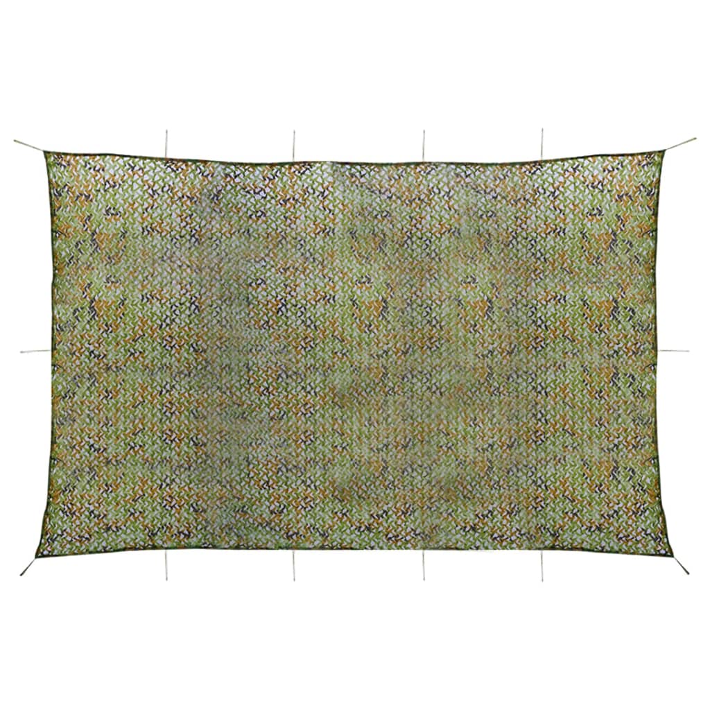 vidaXL Red de camuflaje con bolsa de almacenamiento verde 5x7 m