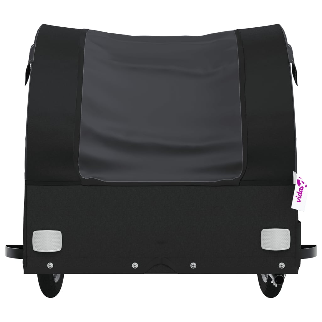vidaXL Remolque para bicicleta hierro negro 45 kg - Image 6