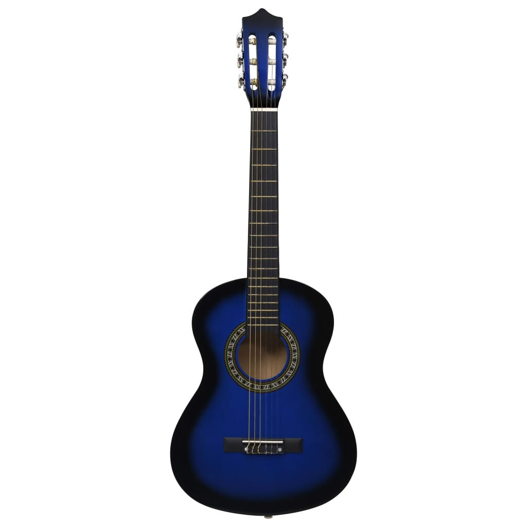 vidaXL Guitarra clásica principiante y niño con funda azul 1/2 34" - Image 3
