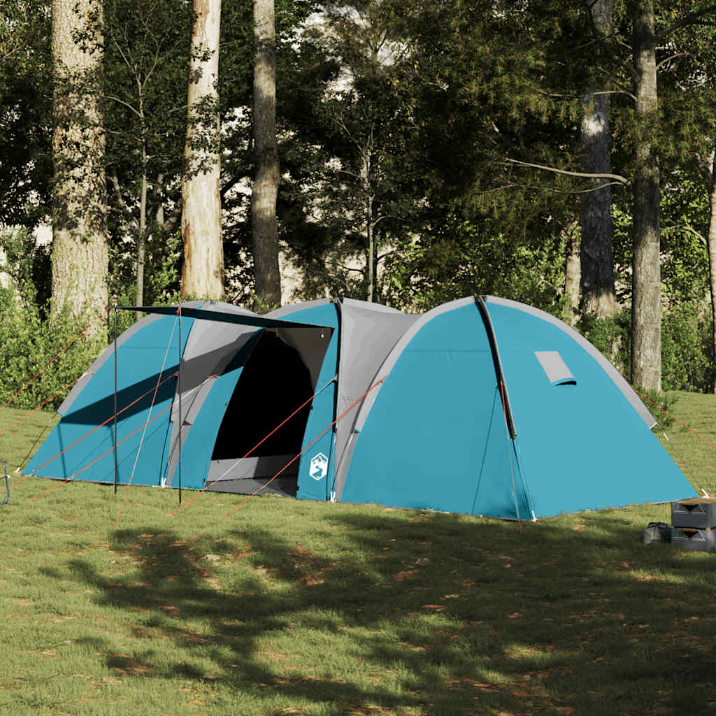 vidaXL Tienda de campaña familiar iglú 8 personas impermeable azul