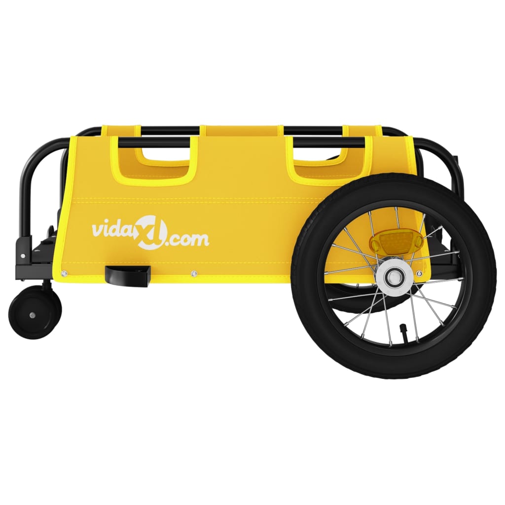 vidaXL Remolque para bicicletas hierro y tela Oxford amarillo - Image 6