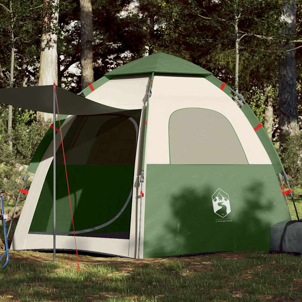vidaXL Tienda de campaña familiar 4 personas apertura rápida verde