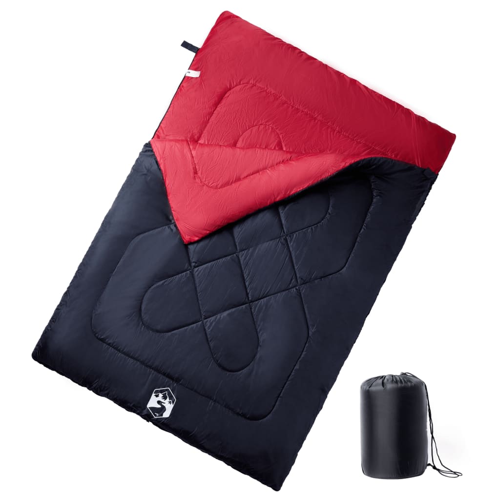 vidaXL Saco de dormir doble y almohadas camping adultos 3-4 estaciones