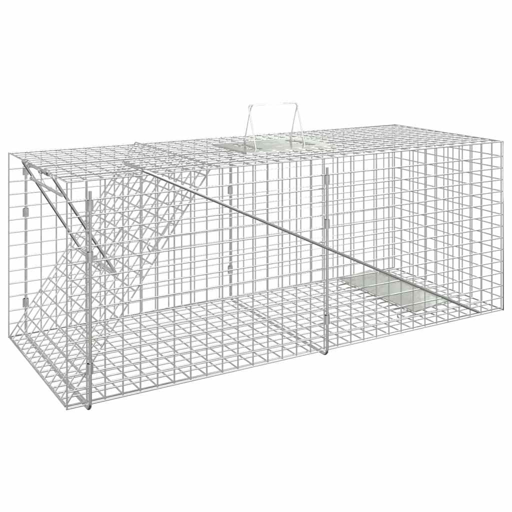 vidaXL Trampa para animales 64,5x25x26,5 cm Hierro galvanizado