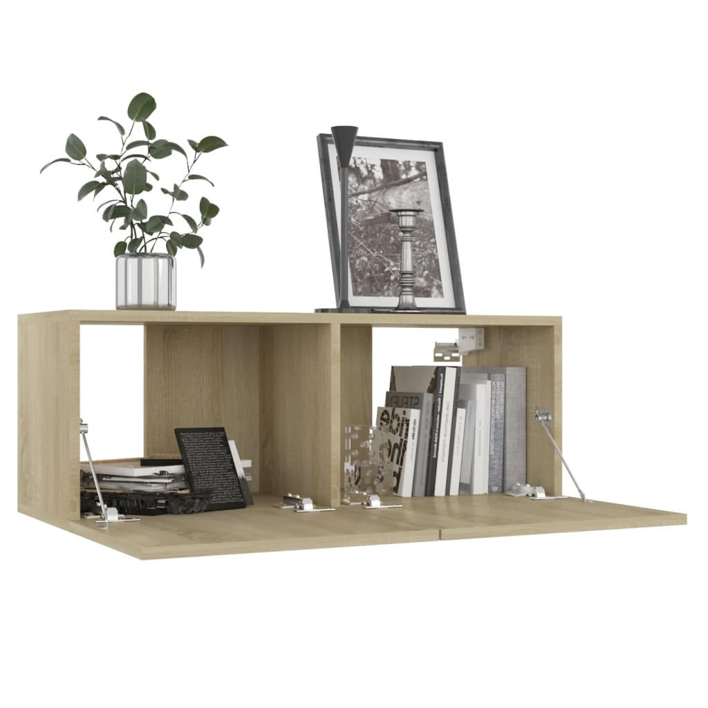 vidaXL Juego de muebles de salón 4 piezas roble Sonoma 80x30x30 cm - Image 4
