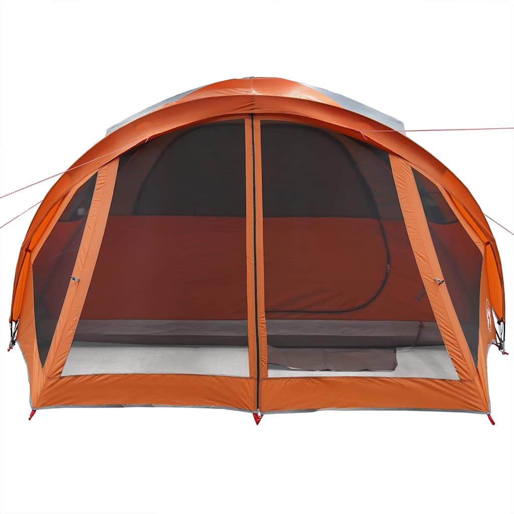 vidaXL Tienda de campaña familiar túnel 6 personas impermeable naranja - Image 6