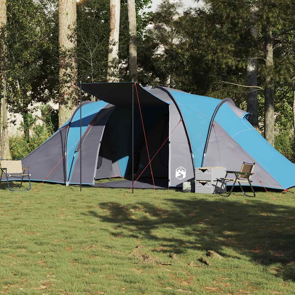 vidaXL Tienda de campaña familiar iglú 6 personas impermeable azul
