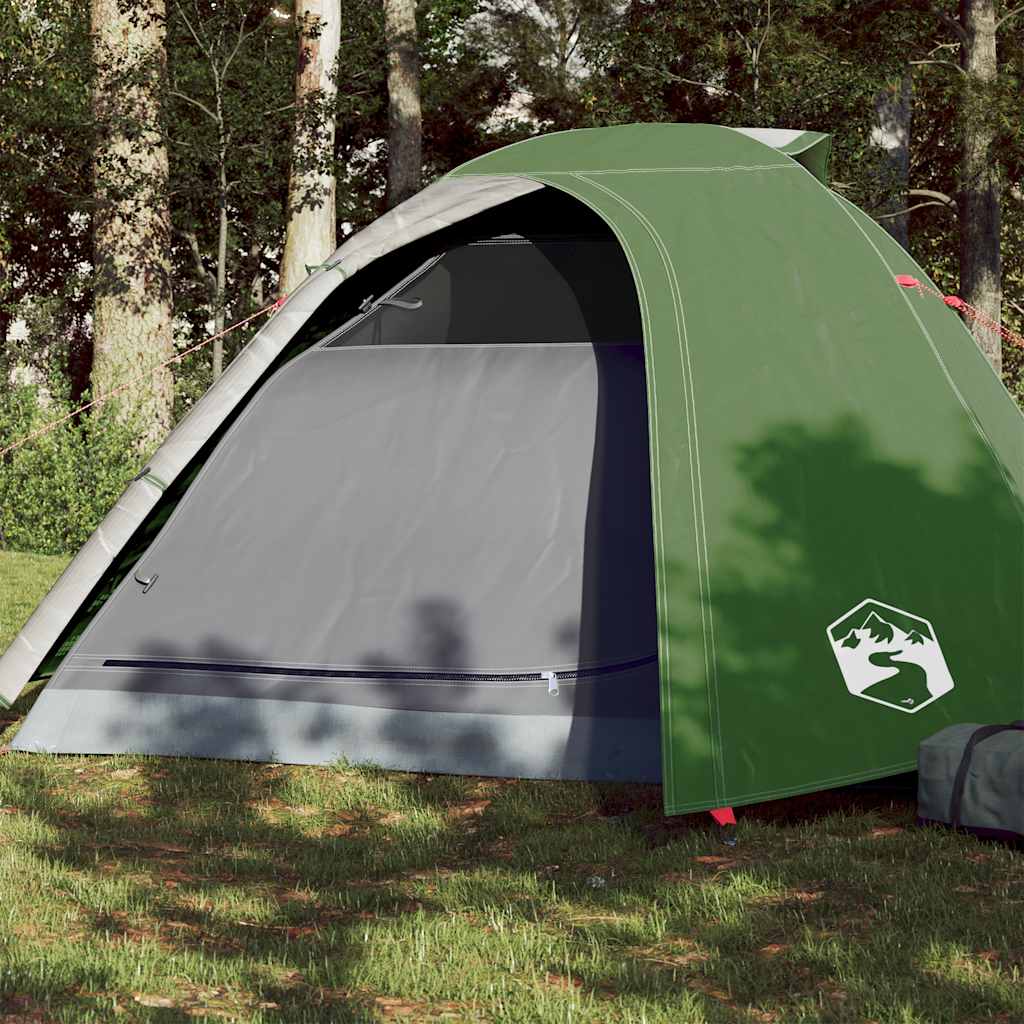 vidaXL Tienda de campaña iglú para 4 personas impermeable verde