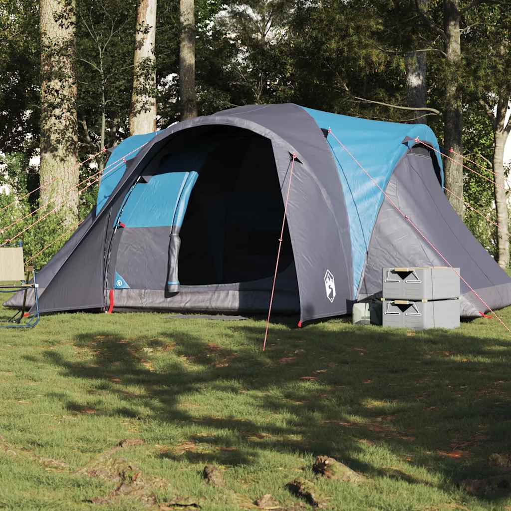 vidaXL Tienda de campaña familiar iglú 6 personas impermeable azul