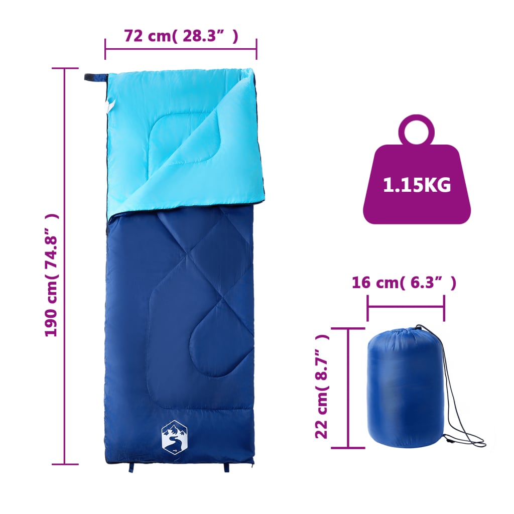 vidaXL Saco de dormir de camping para adultos 3 estaciones - Image 5