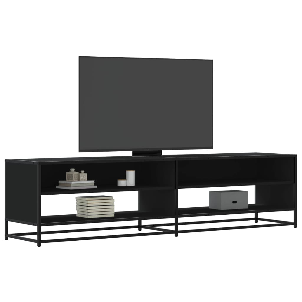 vidaXL Mueble de TV madera de ingeniería negro 180,5x40x46 cm
