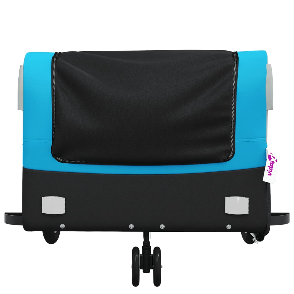 vidaXL Remolque para bicicleta hierro negro y azul 45 kg - Image 6