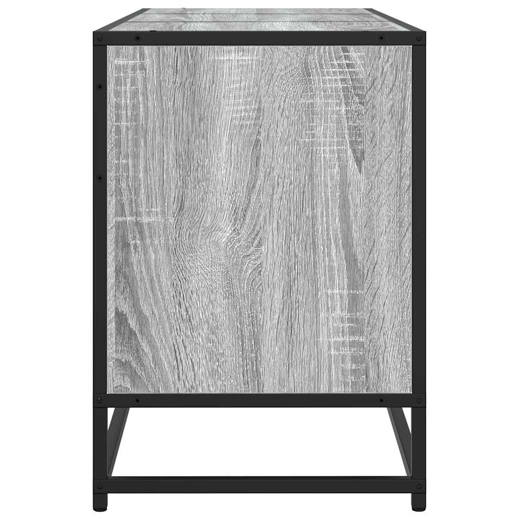 vidaXL Mueble TV madera ingeniería y metal gris Sonoma 150x35x41 cm - Image 5