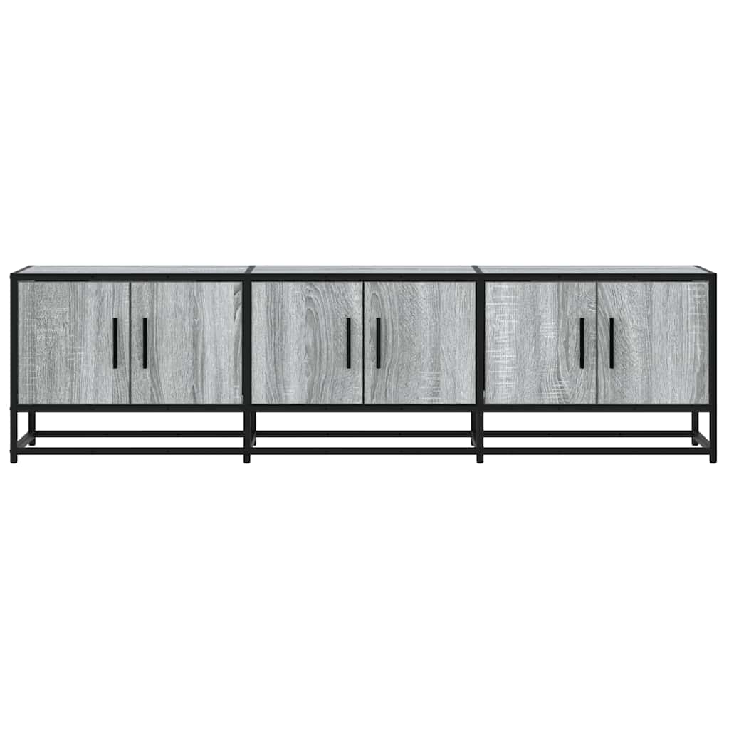 vidaXL Mueble TV madera ingeniería y metal gris Sonoma 150x35x41 cm - Image 4