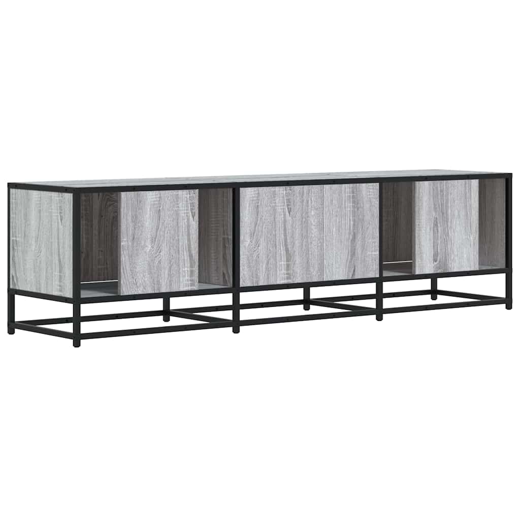 vidaXL Mueble TV madera ingeniería y metal gris Sonoma 150x35x41 cm - Image 6