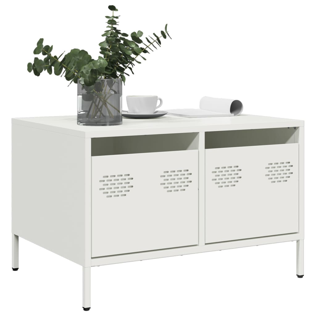 vidaXL Mueble para TV acero laminado en frío blanco 68x50x43,5 cm