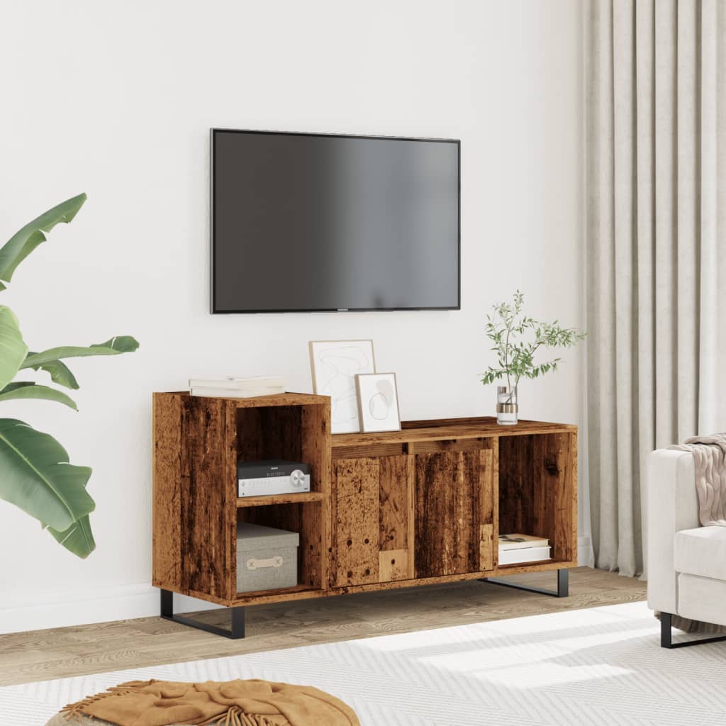 vidaXL Mueble para TV madera ingeniería madera envejecida 100x35x55 cm