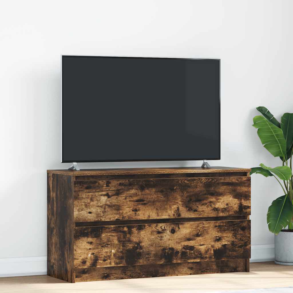vidaXL Mueble de TV madera de ingeniería roble ahumado 100x35x54 cm