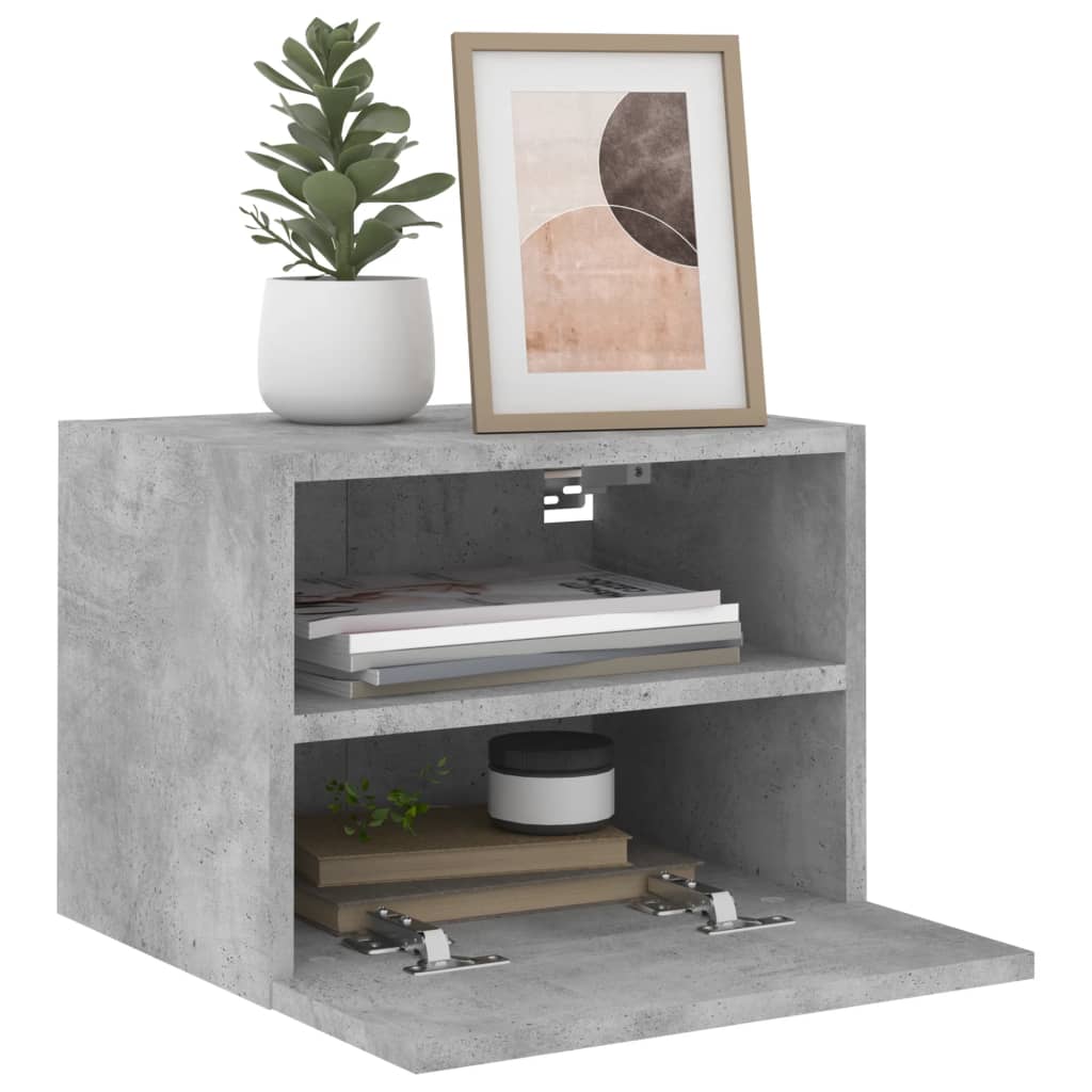 vidaXL Mueble de pared TV madera ingeniería gris hormigón 40x30x30 cm - Image 5