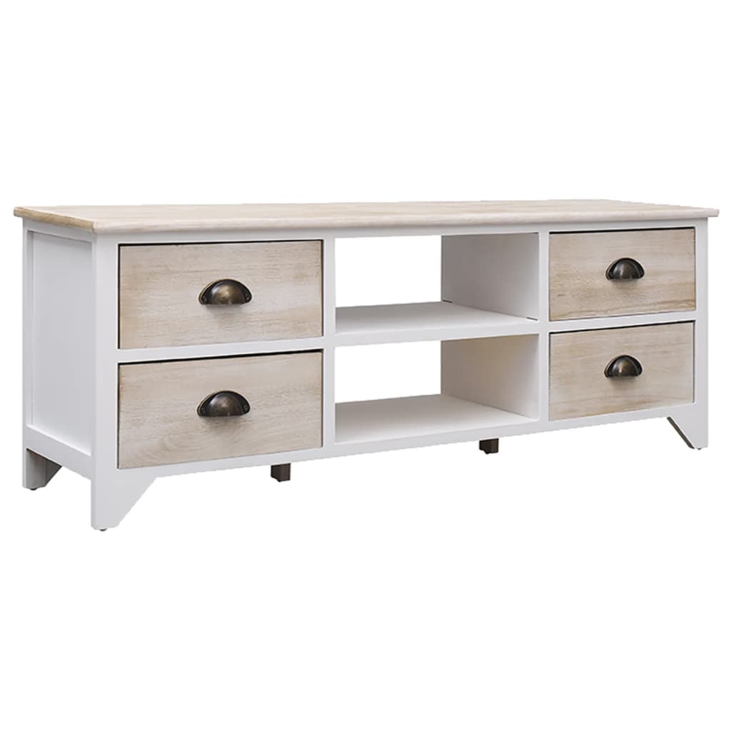 vidaXL Mueble para TV madera maciza de paulownia 108x30x40 cm