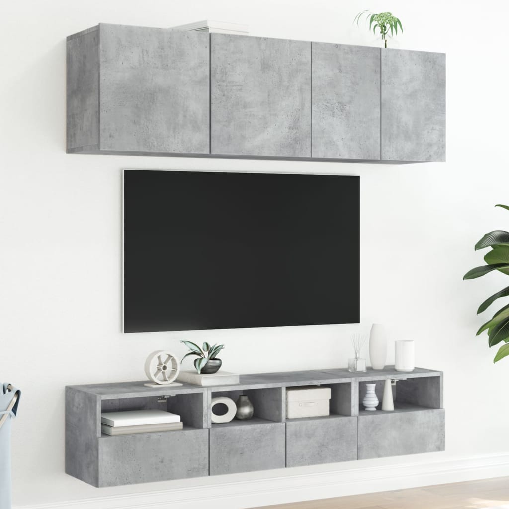 vidaXL Mueble de pared TV madera ingeniería gris hormigón 40x30x30 cm - Image 4