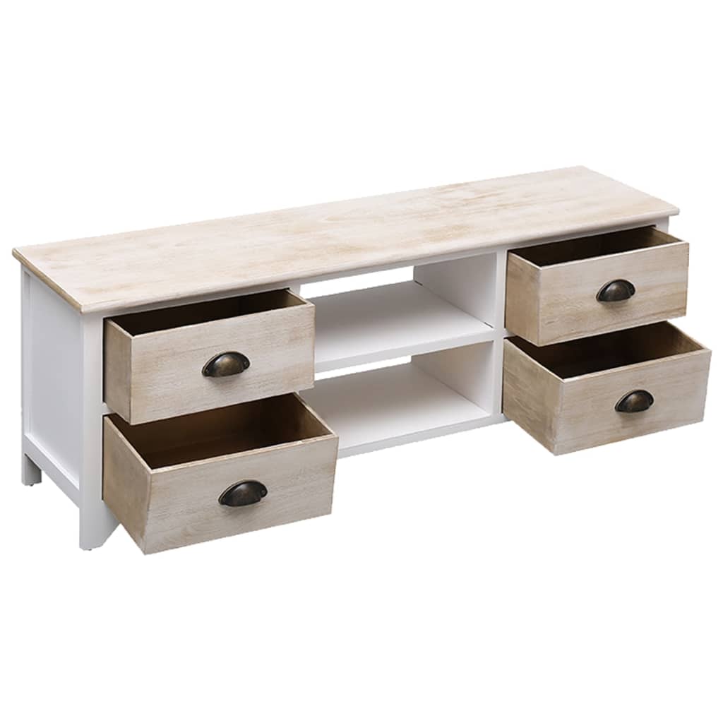 vidaXL Mueble para TV madera maciza de paulownia 108x30x40 cm - Image 4