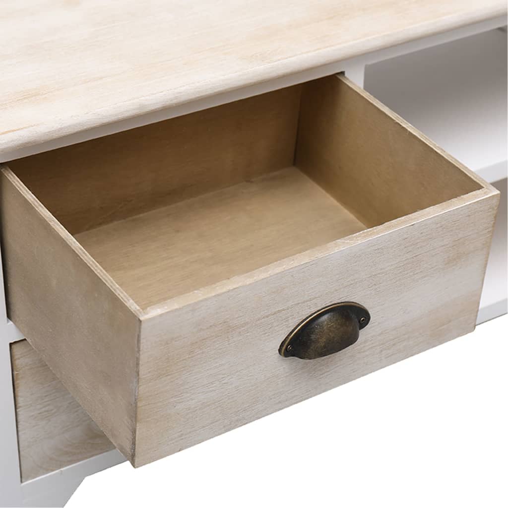 vidaXL Mueble para TV madera maciza de paulownia 108x30x40 cm - Image 6