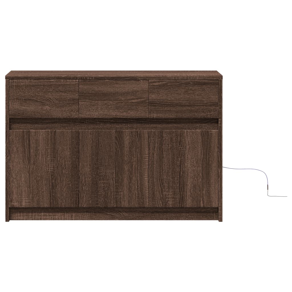 vidaXL Mueble de TV LED madera ingeniería marrón roble 91x34x61 cm - Image 6