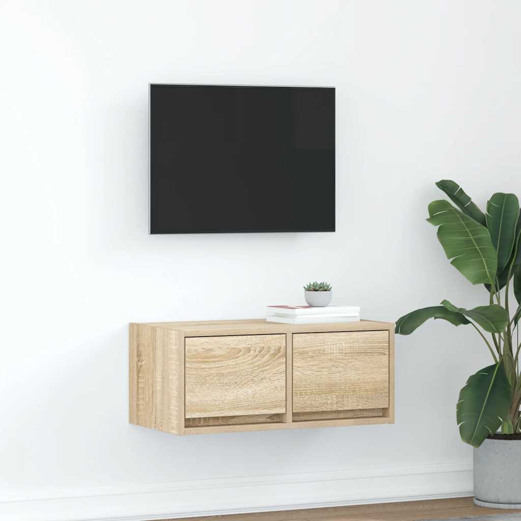 vidaXL Mueble para TV madera contrachapada roble ahumado 60x31x25,5 cm