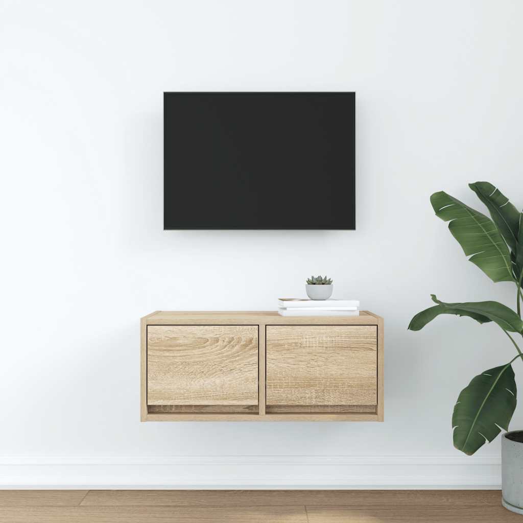 vidaXL Mueble para TV madera contrachapada roble ahumado 60x31x25,5 cm - Image 3