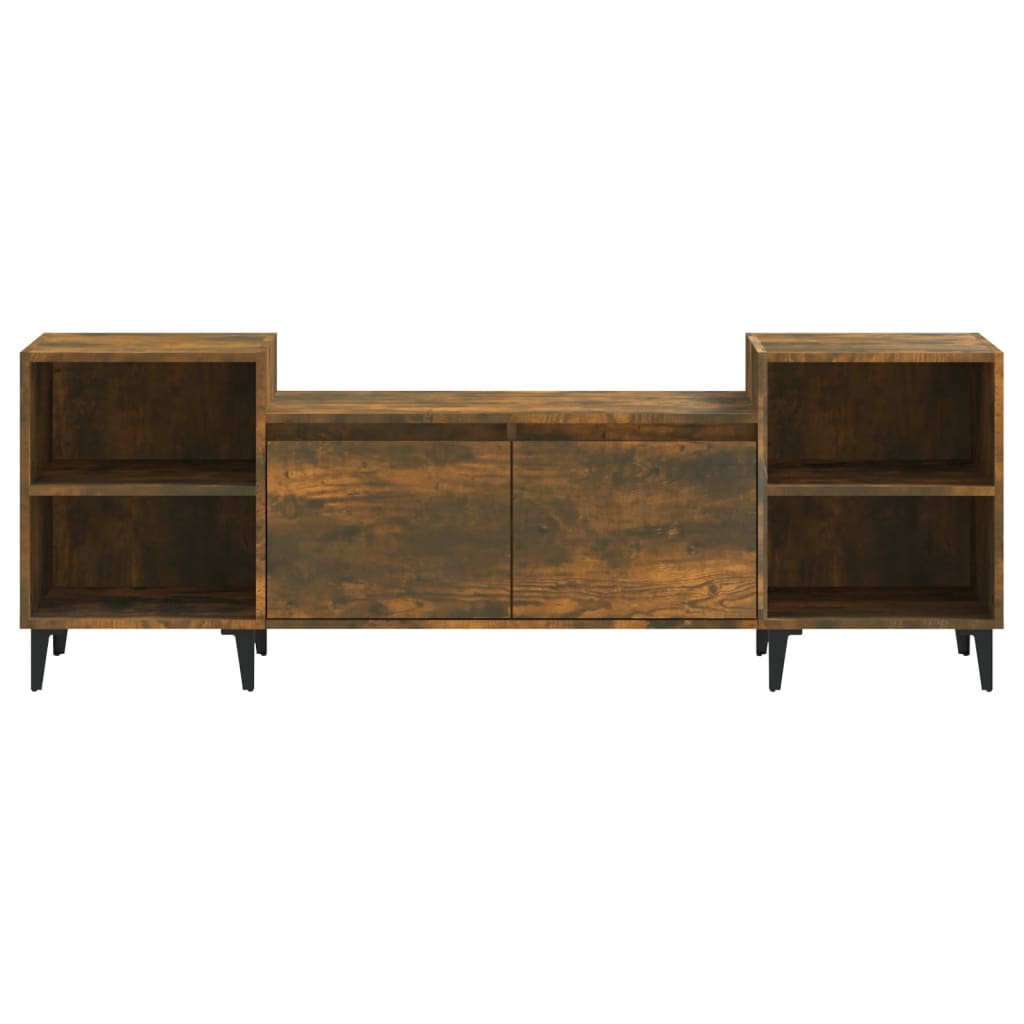 vidaXL Mueble para TV madera contrachapada roble ahumado 160x35x55 cm - Image 5