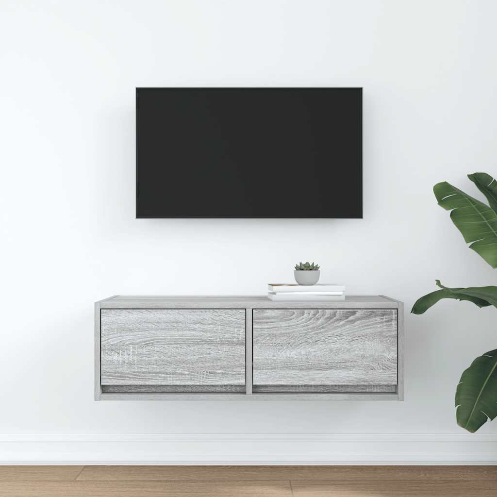vidaXL Mueble de TV madera de ingeniería gris Sonoma 80x31x25,5 cm - Image 3