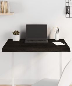 vidaXL Tablero mesa madera roble tratada marrón oscuro 80x60x(2-6) cm