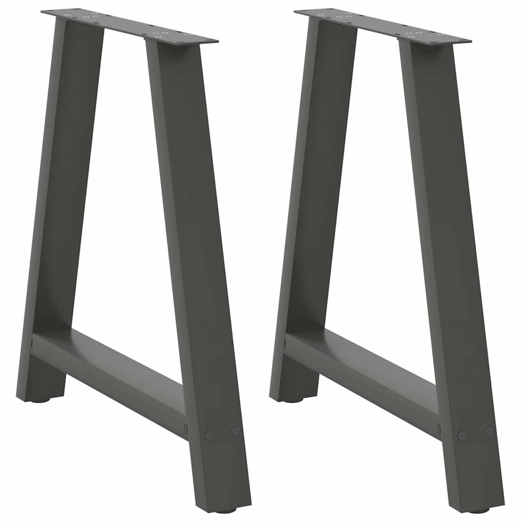 vidaXL Patas para mesa de comedor en forma de A (2 unidades), antracita, 80 x (72-73) cm, acero