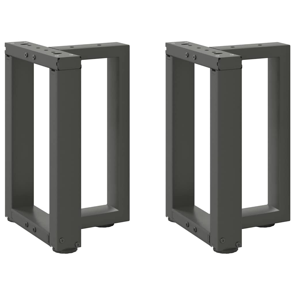vidaXL Patas para mesa de centro en forma de T (2 unidades), antracita, 28 x 25 x (42-43) cm, acero