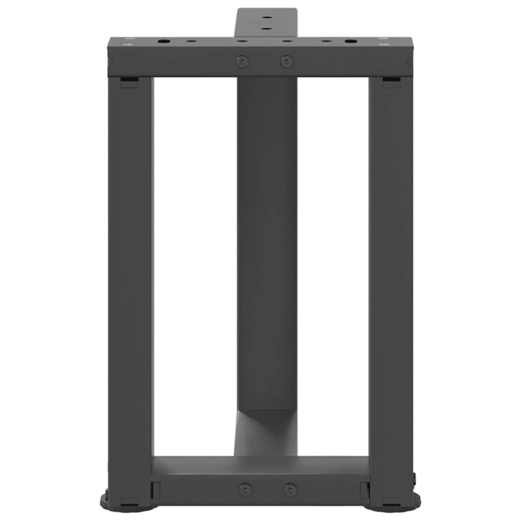 vidaXL Patas para mesa de centro en forma de T (2 unidades), antracita, 28 x 25 x (42-43) cm, acero - Image 6