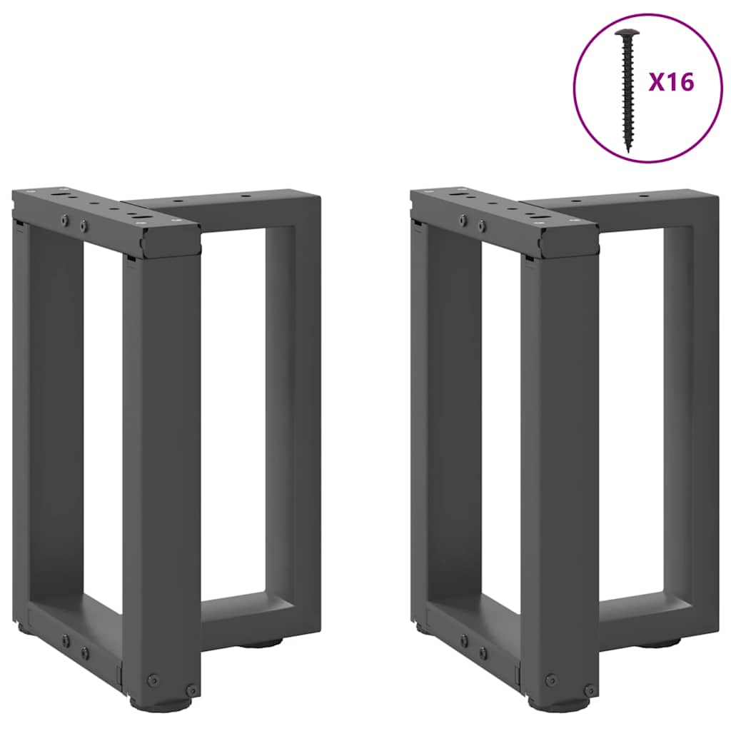 vidaXL Patas para mesa de centro en forma de T (2 unidades), antracita, 28 x 25 x (42-43) cm, acero - Image 4